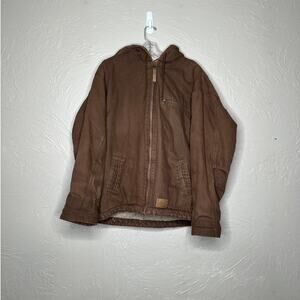 Schmidt Workwear Men’s XL Brown Sherpa Lined Hooded Jacket
